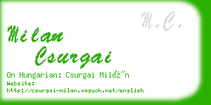 milan csurgai business card